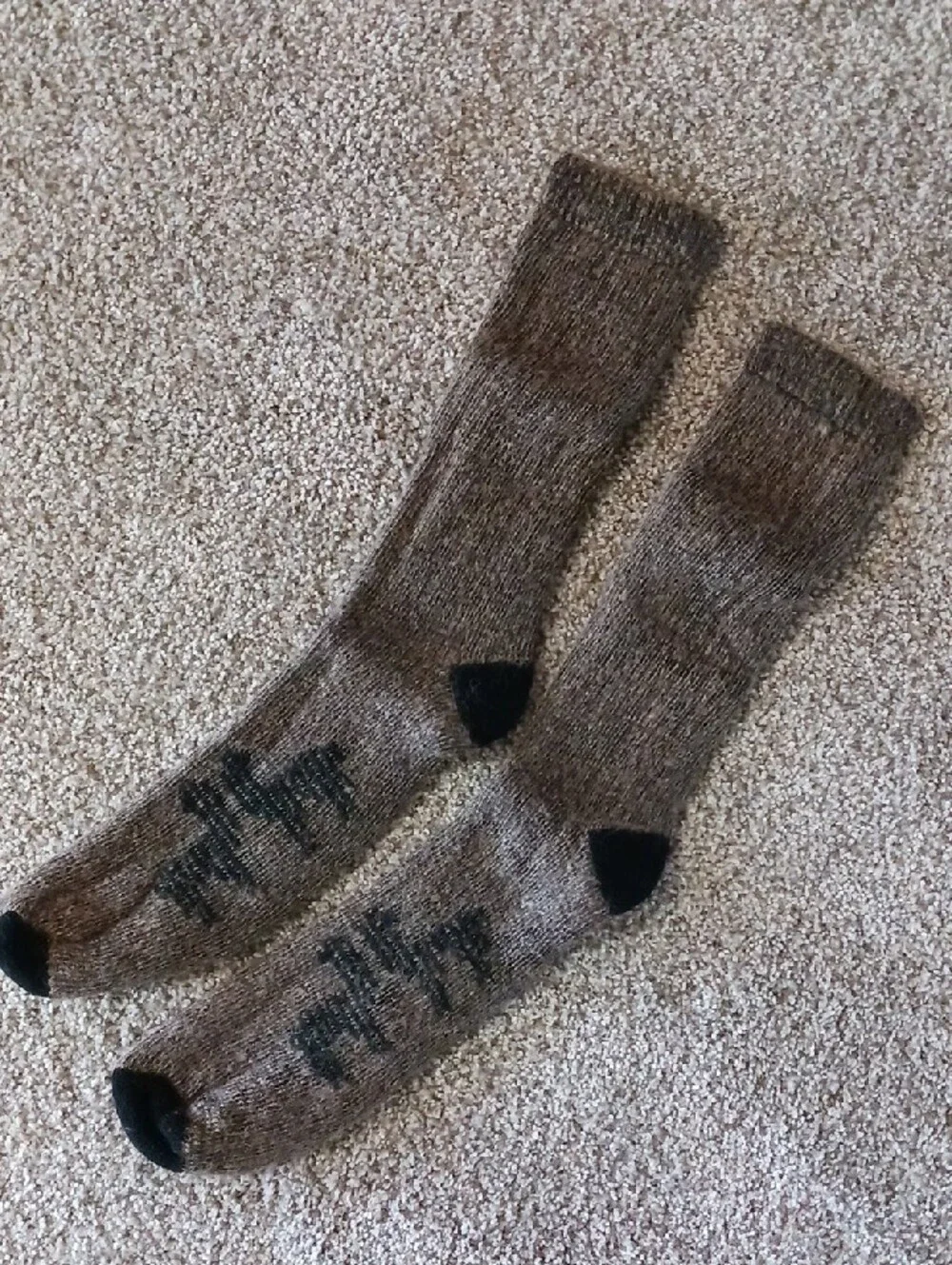 Alpacas of Montana ~ Alpaca Boot Socks – Brown & Black - Picture 6 of 8